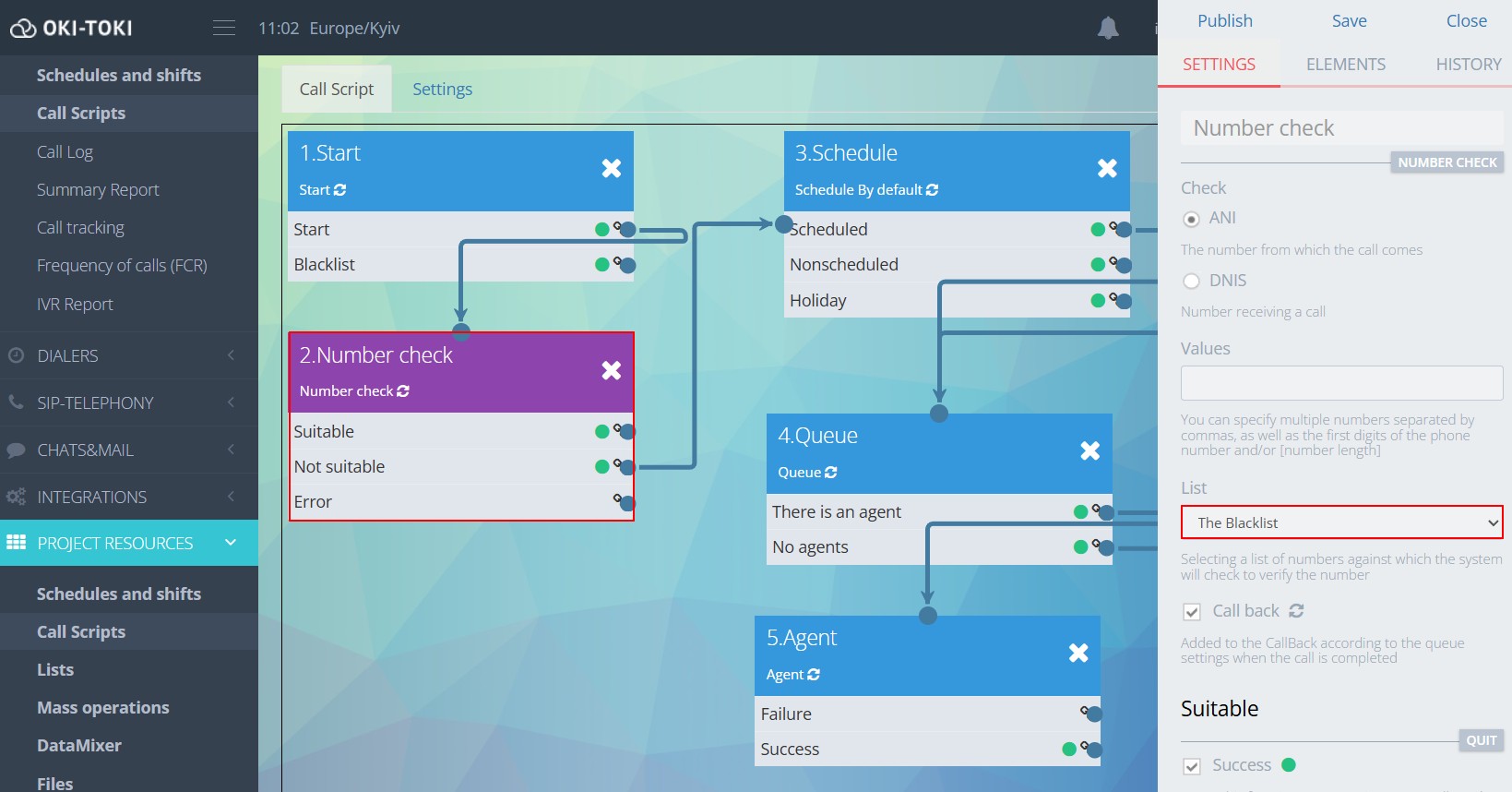 Çağrı senaryosunda kara liste