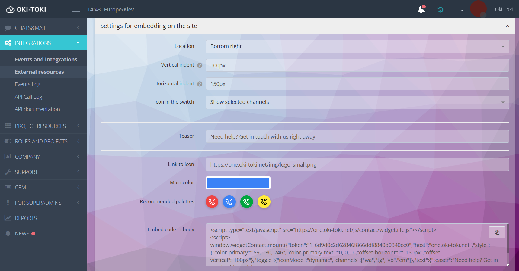 Widget tasarım ayarları